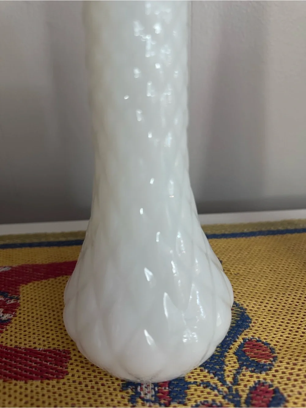 Pair Vintage Milk Glass Bud Vases - Excellent Condition